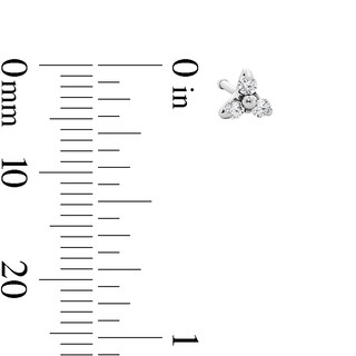 Stainless Steel CZ and Crystal Tricluster, Moon, and Star Nose Stud Set - 20G