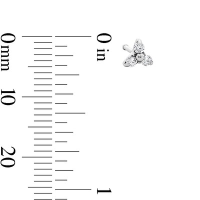 Stainless Steel CZ and Crystal Tricluster, Moon, and Star Nose Stud Set - 20G