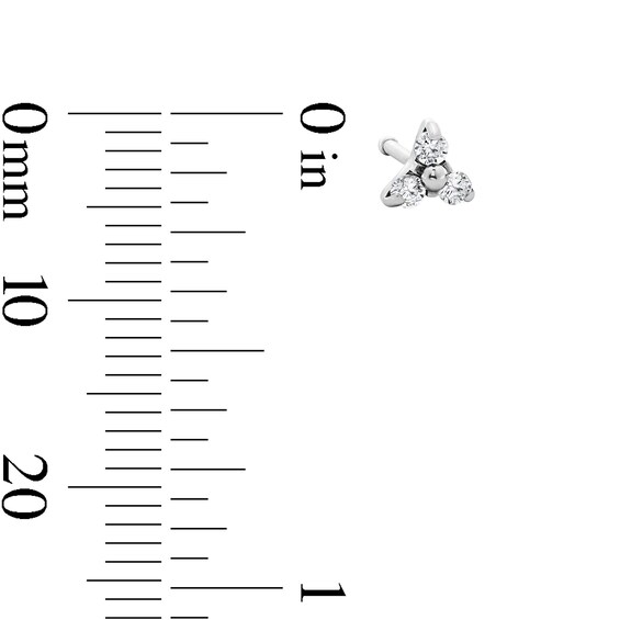 Stainless Steel CZ and Crystal Tricluster, Moon, and Star Nose Stud Set - 20G