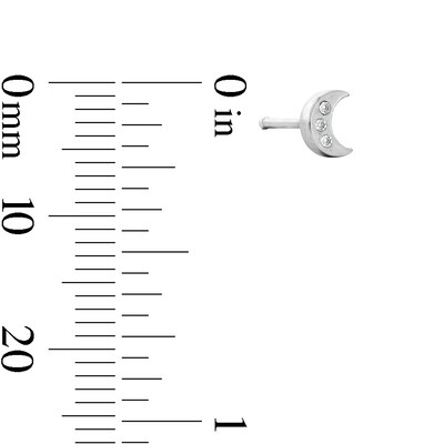 Stainless Steel CZ and Crystal Tricluster, Moon, and Star Nose Stud Set - 20G
