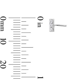 Semi-Solid Stainless Steel CZ Bar L-Shape Nose Stud Set - 20G 3/8"