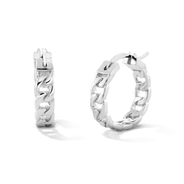 Sterling Silver Chain Link Huggie Hoops