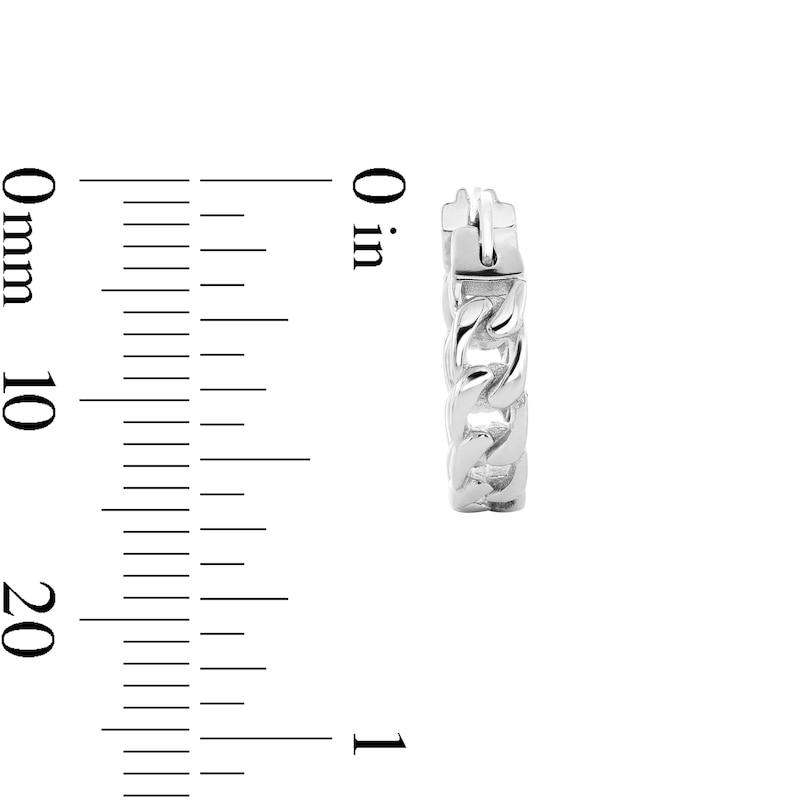 Main Image 3 of Sterling Silver Chain Link Huggie Hoops
