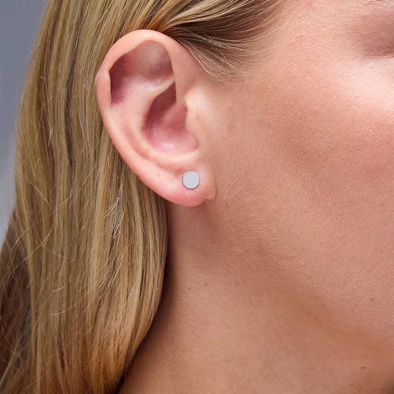 Main Image 2 of Solid Sterling Silver Disc Studs