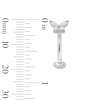 Thumbnail Image 2 of Titanium CZ Butterfly Floating Belly Button Ring - 14G 7/16"