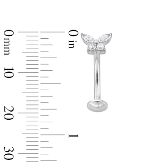 Titanium CZ Butterfly Floating Belly Button Ring - 14G 7/16"