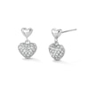 Thumbnail Image 1 of Sterling Silver CZ Heart Drop Studs