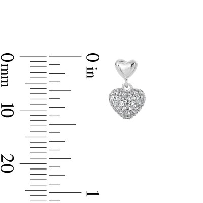 Sterling Silver CZ Heart Drop Studs