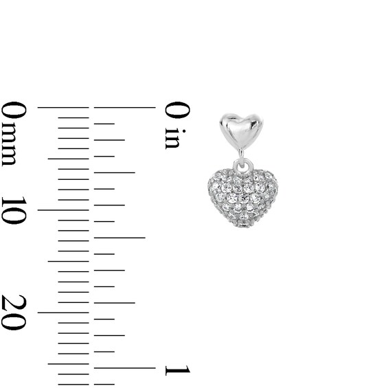 Sterling Silver CZ Heart Drop Studs