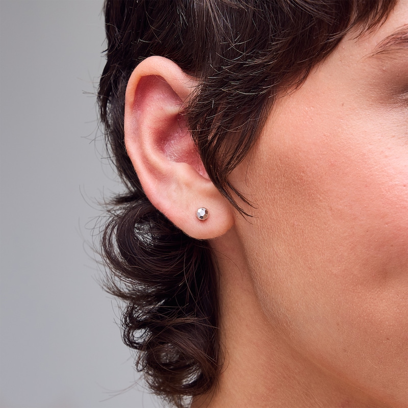 Main Image 2 of Sterling Silver Half Dome Studs