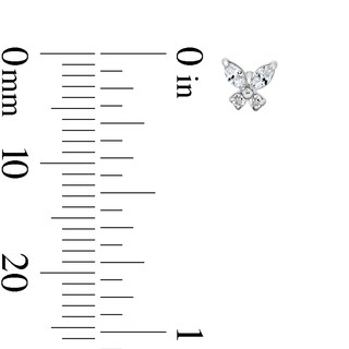 Stainless Steel CZ Butterfly and Studs Nose Set - 20G