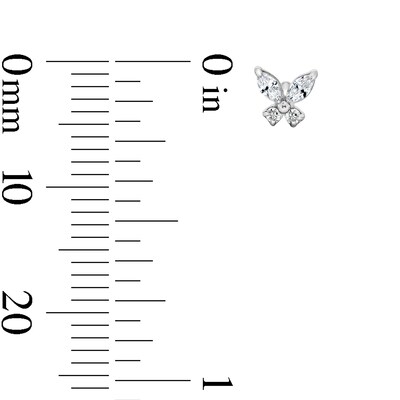 Stainless Steel CZ Butterfly and Studs Nose Set - 20G