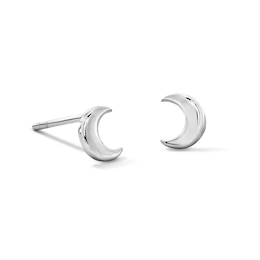 Sterling Silver Crescent Moon Studs