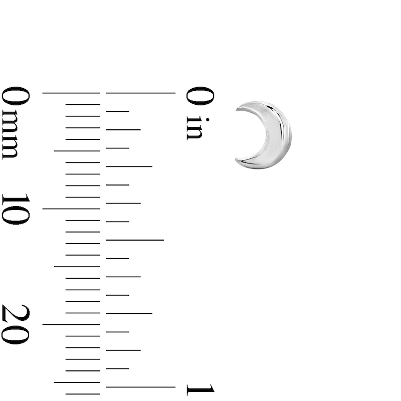 Main Image 3 of Sterling Silver Crescent Moon Studs