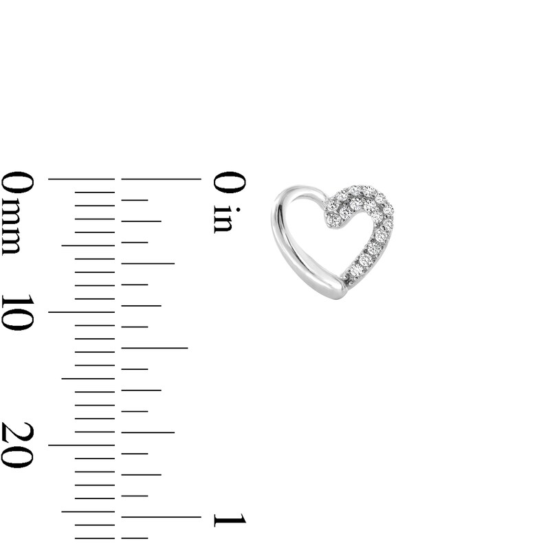 Main Image 3 of Sterling Silver CZ Heart Outline Studs