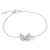 Thumbnail Image 1 of Sterling Silver CZ Butterfly Bracelet - 6" + 1"