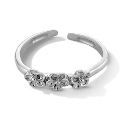 Sterling Silver Flower Toe/Midi Ring