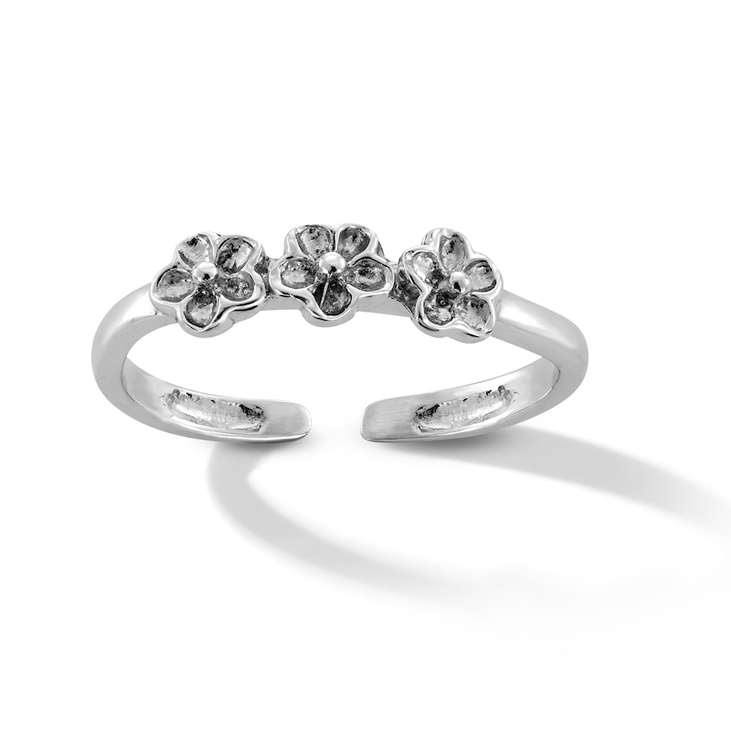 Main Image 2 of Sterling Silver Flower Toe/Midi Ring