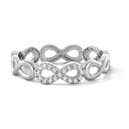Sterling Silver CZ Infinity Ring - Size 7