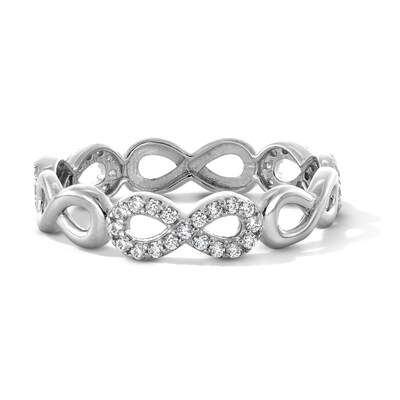 Sterling Silver CZ Infinity Ring - Size 7