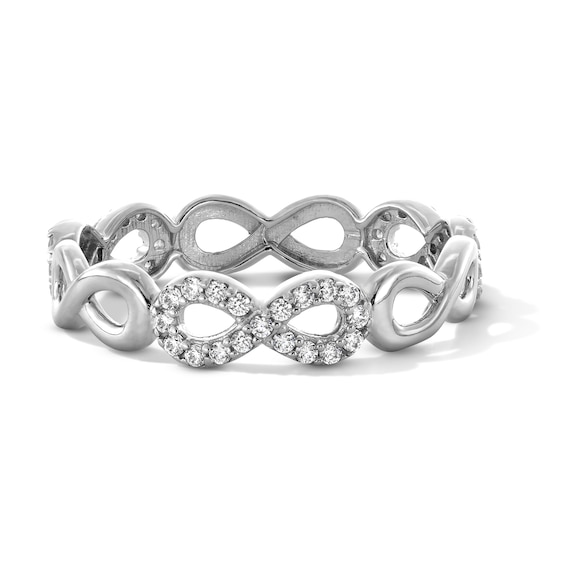 Sterling Silver CZ Infinity Ring - Size 7
