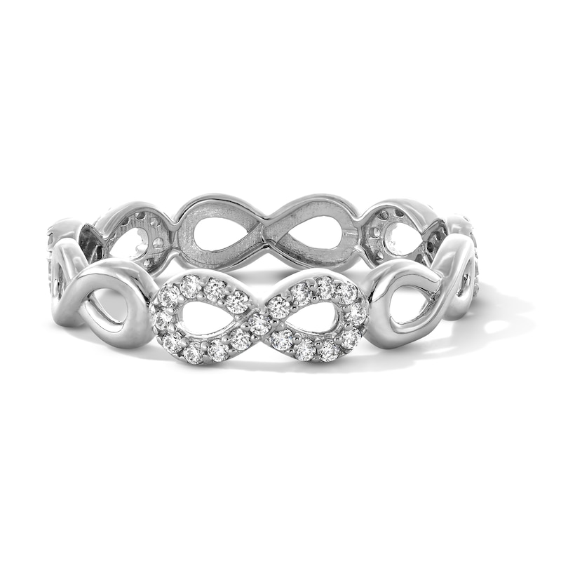 Sterling Silver CZ Infinity Ring - Size 7