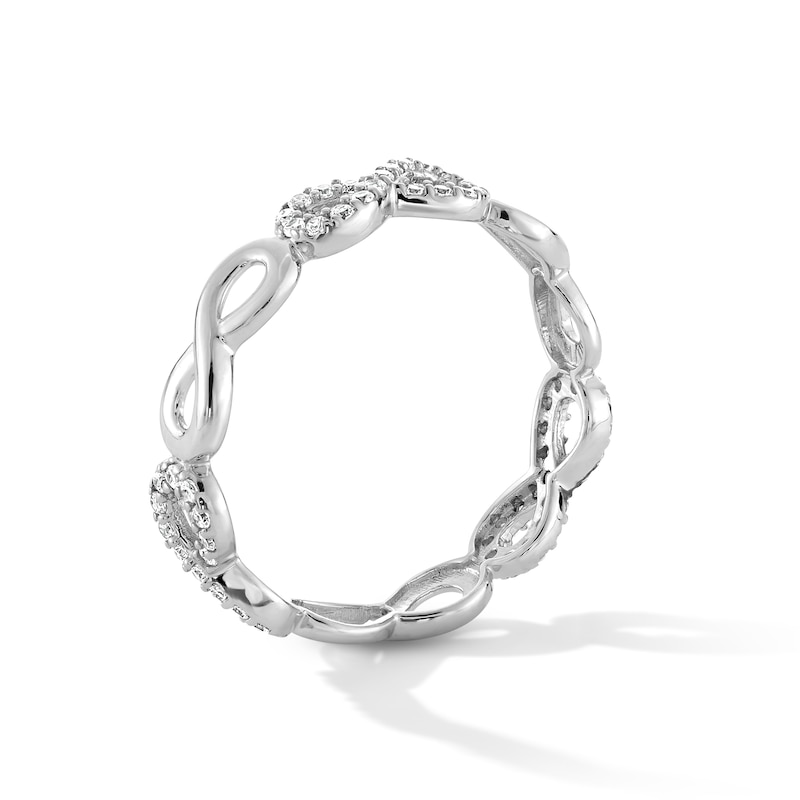 Main Image 3 of Sterling Silver CZ Infinity Ring - Size 7