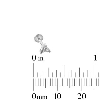 Stainless Steel CZ Stud, Flower, and Tricluster Stud Set - 18G