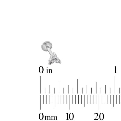Stainless Steel CZ Stud, Flower, and Tricluster Stud Set - 18G