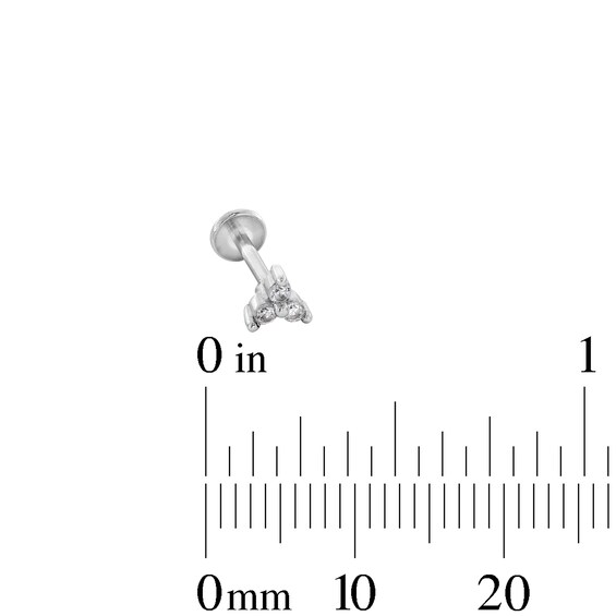 Stainless Steel CZ Stud, Flower, and Tricluster Stud Set - 18G