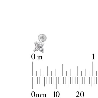 Stainless Steel CZ Stud, Flower, and Tricluster Stud Set - 18G
