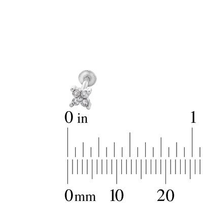 Stainless Steel CZ Stud, Flower, and Tricluster Stud Set - 18G