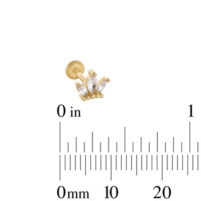 Yellow Ion Plated Crown, Stud, and Ball Stud Set - 18G