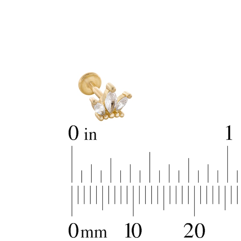 Main Image 3 of Yellow Ion Plated Crown, Stud, and Ball Stud Set - 18G