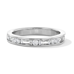 Sterling Silver CZ Baguette Ring Band - Size 7