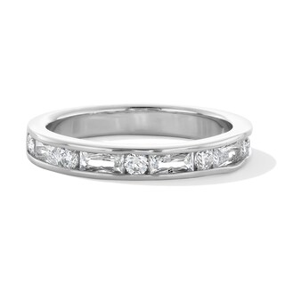 Sterling Silver CZ Baguette Ring Band - Size 7