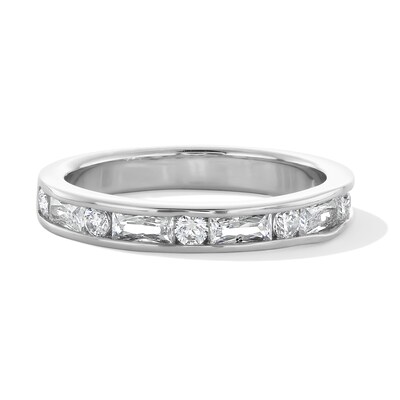 Sterling Silver CZ Baguette Ring Band - Size 7