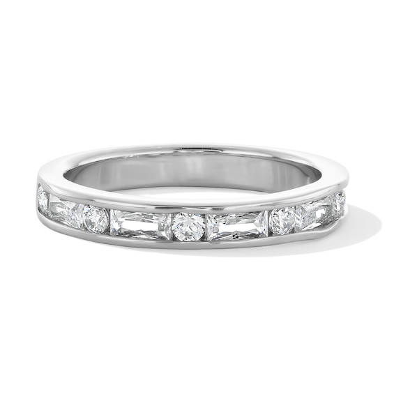 Sterling Silver CZ Baguette Ring Band - Size 7