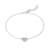 Thumbnail Image 1 of Sterling Silver CZ Heart Pavé Cable Bracelet 8 8”