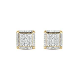 14K Gold Plated 1/2 CT. T.W. Lab-Grown Diamond Square Studs