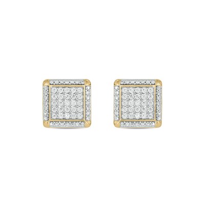 14K Gold Plated 1/2 CT. T.W. Lab-Grown Diamond Square Studs