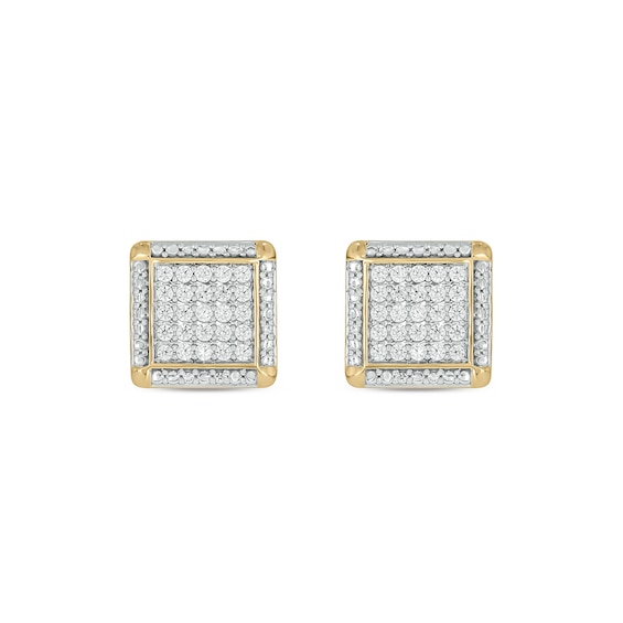 14K Gold Plated 1/2 CT. T.W. Lab-Grown Diamond Square Studs