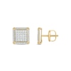 Thumbnail Image 2 of 14K Gold Plated 1/2 CT. T.W. Lab-Grown Diamond Square Studs