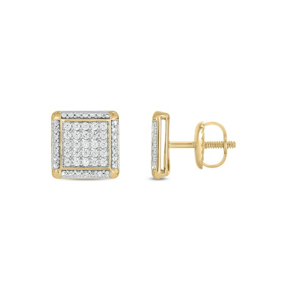 14K Gold Plated 1/2 CT. T.W. Lab-Grown Diamond Square Studs
