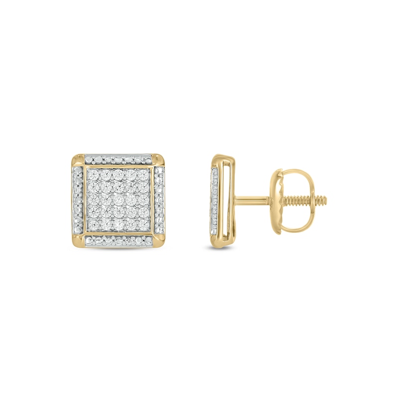Main Image 2 of 14K Gold Plated 1/2 CT. T.W. Lab-Grown Diamond Square Studs