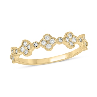 14K Gold Plated 1/ CT. T.W. Lab-Grown Diamond Clover Ring