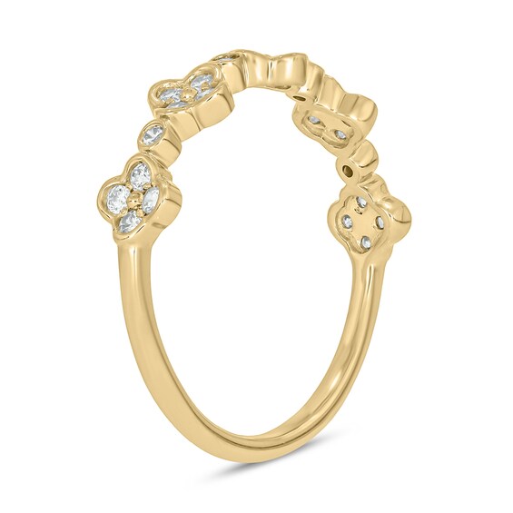 14K Gold Plated 1/ CT. T.W. Lab-Grown Diamond Clover Ring