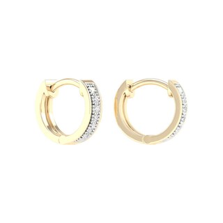 10K Gold 1/20 CT. T.W. Lab-Grown Diamond Double Row Huggie Hoops