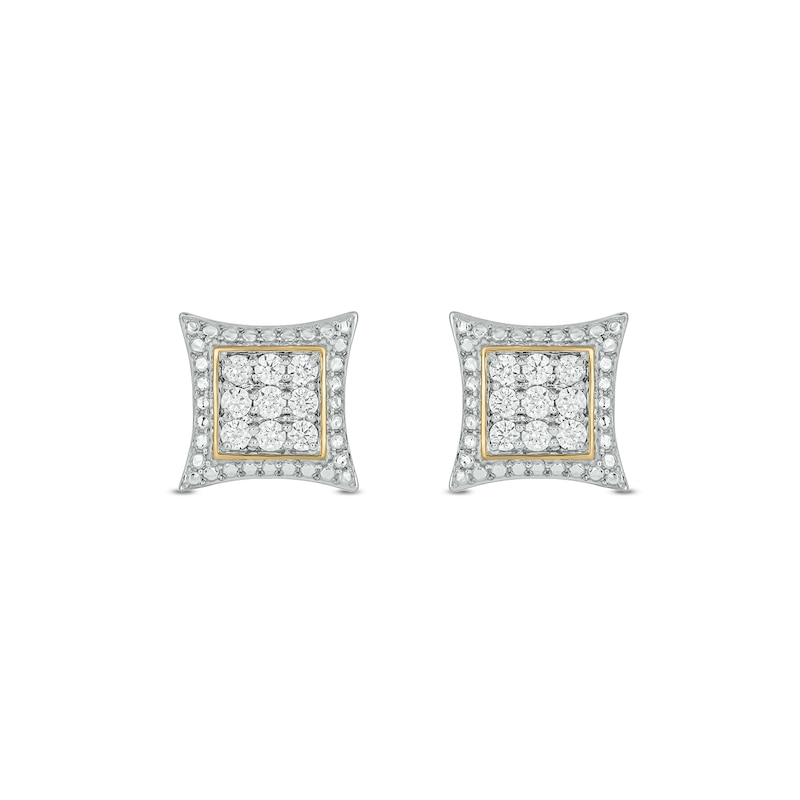 14K Gold Plated 1/2 CT. T.W. Lab-Grown Diamond Curved Frame Studs