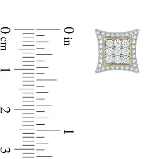 14K Gold Plated 1/2 CT. T.W. Lab-Grown Diamond Curved Frame Studs